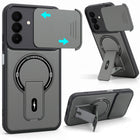 For Samsung Galaxy A27 5G | Samsung M47 5G Fusion Back Case Cover Metallic (Hybrid Armor Kickstand | Sliding Shutter Camera Protection | MagSafe Compatible)