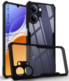 For Vivo Y05 (4G) | Vivo T5 Lite (5G) Back Cover Case Hybrid  (Shockproof with Polycarbonate Clear Panel | Professional Black)