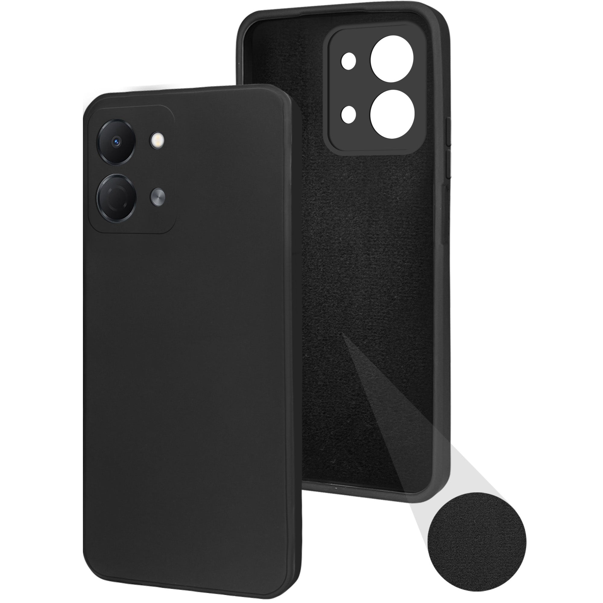 For Tecno Spark Go 3 Back Cover Case (Matte Finish Silicone with Inside Fiber cloth)