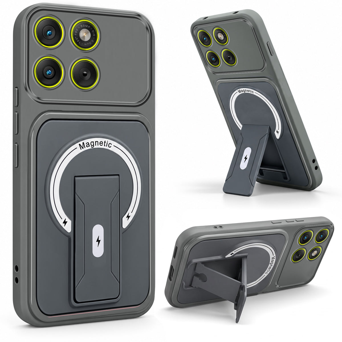 For Motorola Moto Edge 70 Back Case Cover Metallic (Hybrid Armor Kickstand | MagSafe Compatible | Camera Protection Shockproof)