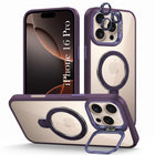For Apple iPhone 16 Pro Back Cover Case Crystal (Lifetime Anti Yellow | Magnetic Ring Stand | Camera Lens Protection | MagSafe Compatible)
