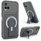 For Vivo Y33s Back Case Cover Metallic (Hybrid Armor Kickstand | MagSafe Compatible | Camera Protection Shockproof)