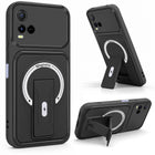 For Vivo Y21 2021 Back Case Cover Metallic (Hybrid Armor Kickstand | MagSafe Compatible | Camera Protection Shockproof)