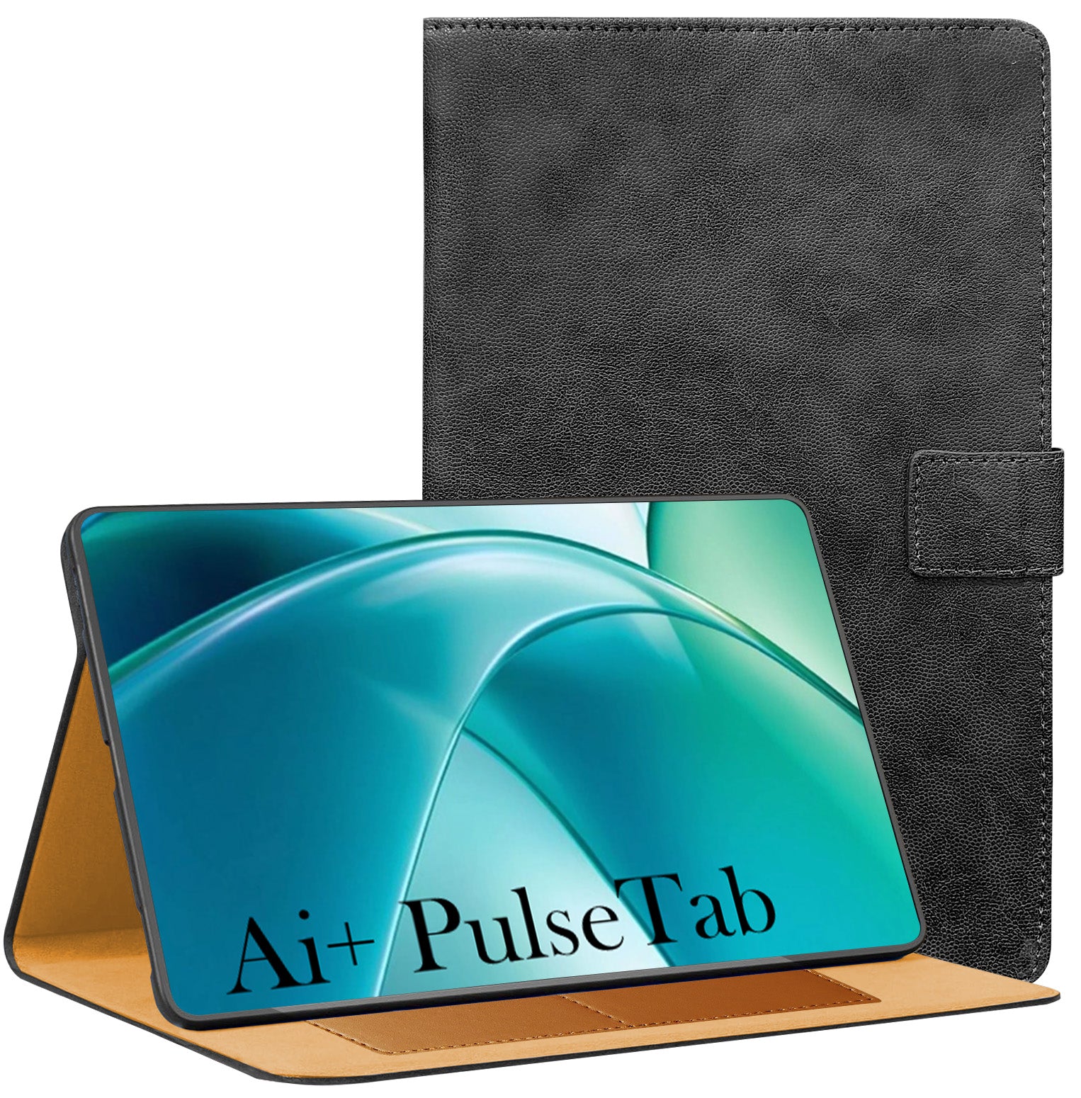 For Ai+ Pulse Tab 10.95 Inch Flip Cover Folio Cover (PU Leather | Multi-Angle Smart Stand | Card Storage Slots | Silicone Back Pouch)