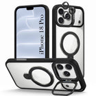 For Apple iPhone 18 Pro Back Cover Case Crystal (Lifetime Anti Yellow | Magnetic Ring Stand | Camera Lens Protection | MagSafe Compatible)