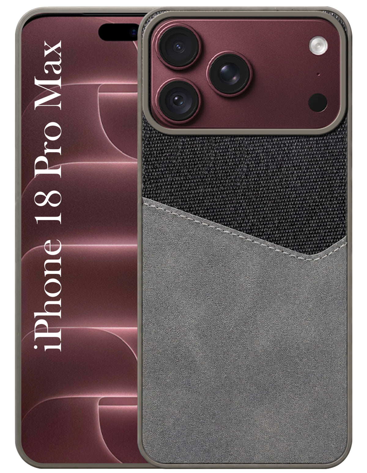 For Apple iPhone 18 Pro Max Back Cover Case (Dual PU Leather Stitch | Professional Minimalist | Soft and Flexible)