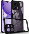 For Oppo Reno 16C 5G Back Cover Case Hybrid (Shockproof with Polycarbonate Clear Panel | Professional Black)