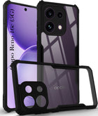 For Oppo Reno 16C 5G Back Cover Case Hybrid (Shockproof with Polycarbonate Clear Panel | Professional Black)
