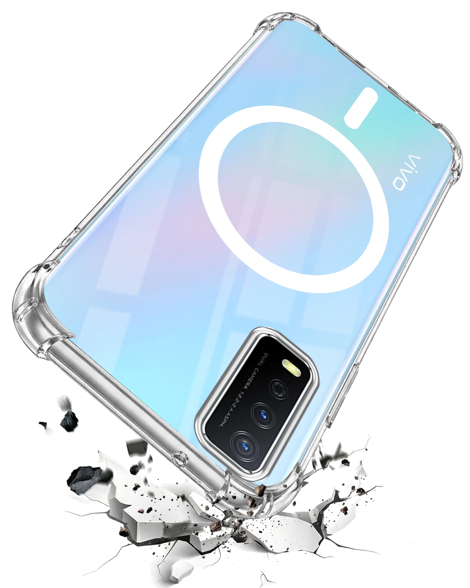 For Vivo Y12s | Y11s | Y12G Back Cover Shockproof Crystal-Clear (Magsafe Wireless Support | Drop & Camera Protection | Hard Polycarbonate)