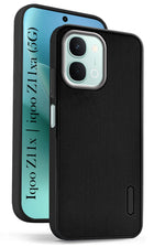 For iQOO Z11x | iQOO Z11xa Back Cover Case Rubberised (Textured Grip Design | Micro-Fiber Cloth Inside | Slim and Light Weight | Soft Touch and Feel)