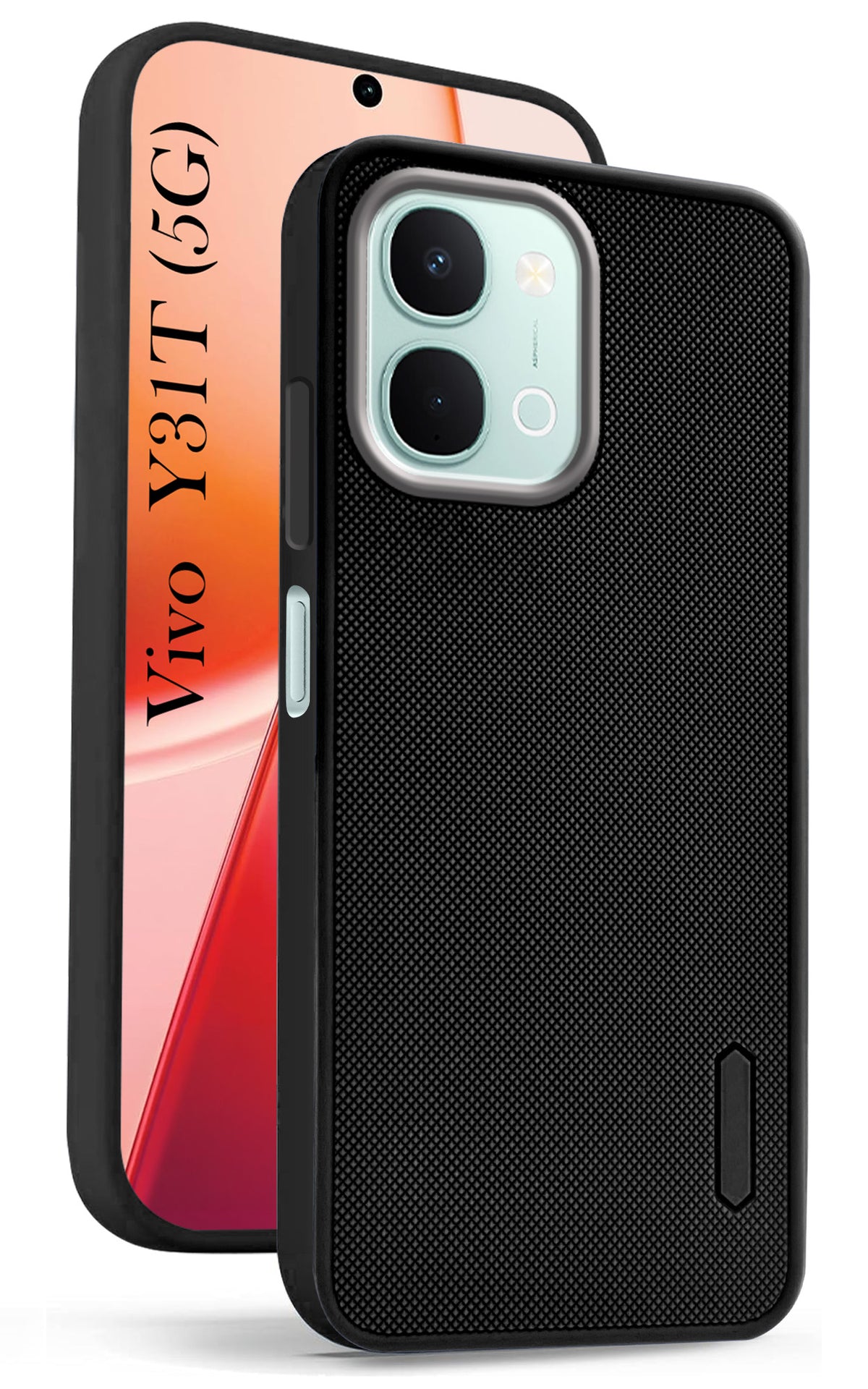 For Vivo Y31T 5G Back Cover Case Rubberised (Textured Grip Design| Micro-Fiber Cloth Inside | Slim and Light Weight | Soft Touch and Feel)