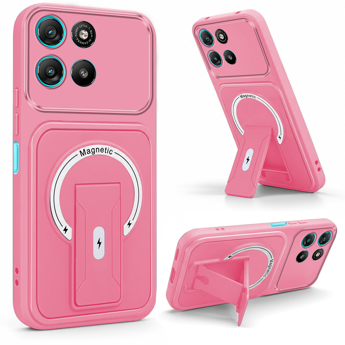 For Motorola Moto G67 Power | G57 Power Back Case Cover Metallic (Hybrid Armor Kickstand | MagSafe Compatible | Camera Protection Shockproof)