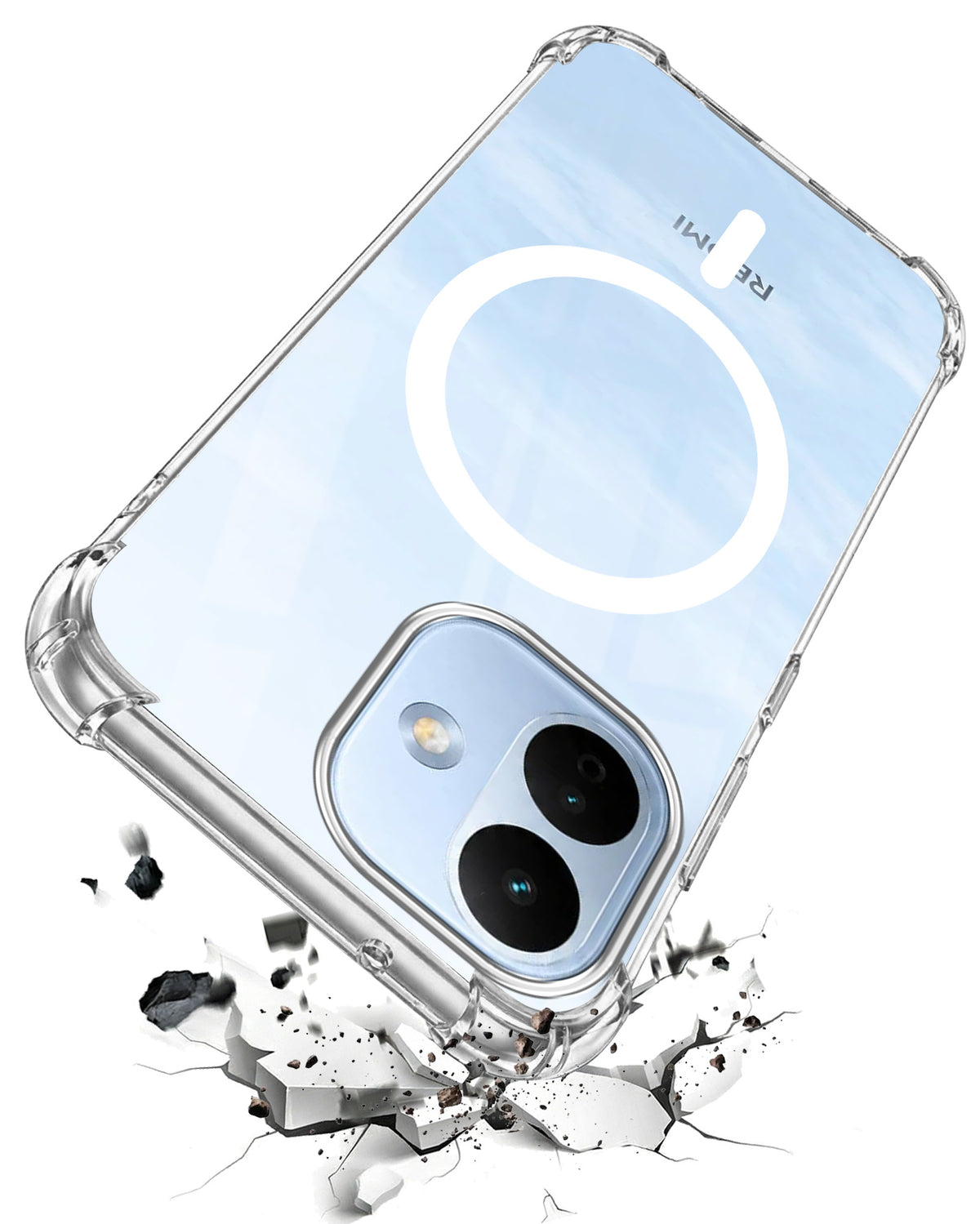 For Redmi Note 17 Pro 5G Back Cover Shockproof Crystal-Clear (Magsafe Wireless Support | Drop & Camera Protection | Hard Polycarbonate)