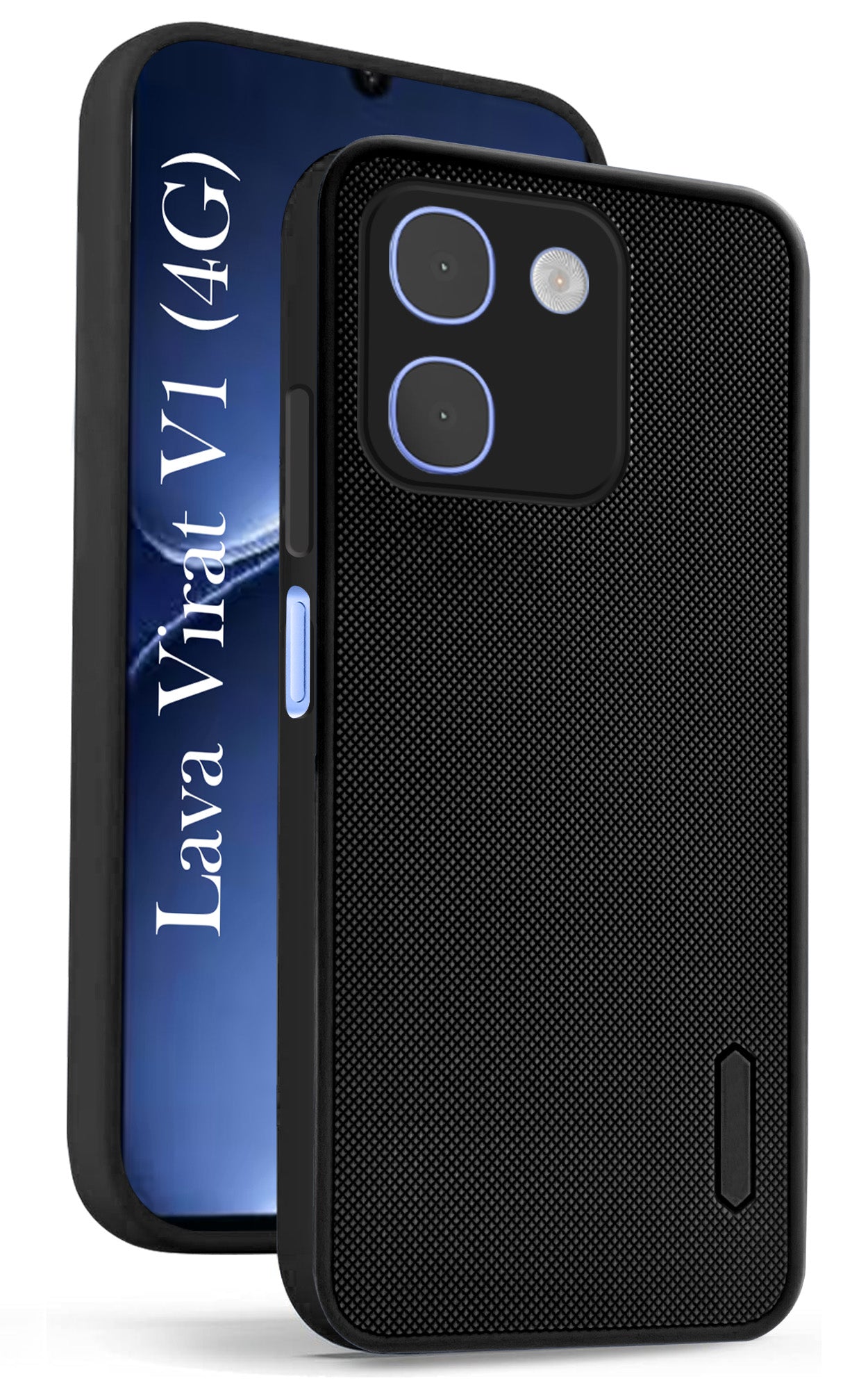 For Lava Virat V1 4G Back Cover Case Rubberised (Textured Grip Design| Micro-Fiber Cloth Inside | Slim and Light Weight | Soft Touch and Feel)