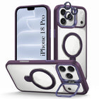 For Apple iPhone 18 Pro Back Cover Case Crystal (Lifetime Anti Yellow | Magnetic Ring Stand | Camera Lens Protection | MagSafe Compatible)