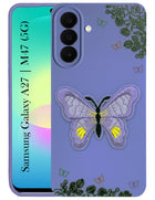 For Samsung Galaxy A27 5G | Samsung Galaxy M47 5G Back Cover Case (Soft Butterfly Embroidery | Women Teen Girls | Camera Protection| Matte Silicone)