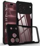 For Apple iPhone 18 Pro Max Back Cover Case Hybrid (Shockproof with Polycarbonate Clear Panel | Professional Black)
