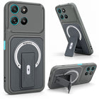 For Motorola Moto G67 Power | G57 Power Back Case Cover Metallic (Hybrid Armor Kickstand | MagSafe Compatible | Camera Protection Shockproof)