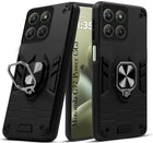 For Motorola Moto G77 Power Hybrid Armor Back Cover Case (Shockproof Dual Layer Polycarbonate |Ring Holder Kickstand)