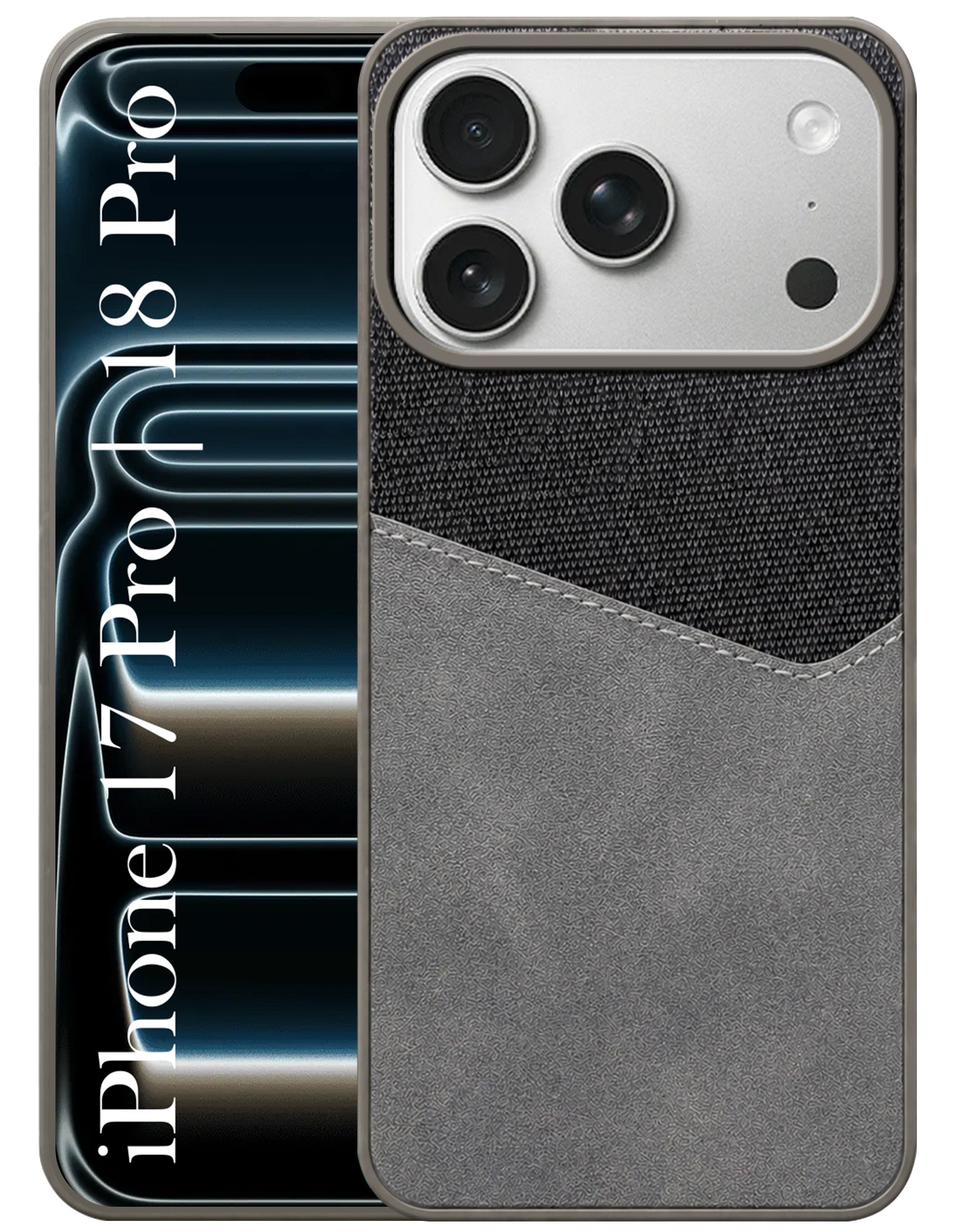 For iPhone 17 Pro | iPhone 18 Pro Back Cover Case (Dual PU Leather Stitch | Professional Minimalist | Soft and Flexible)