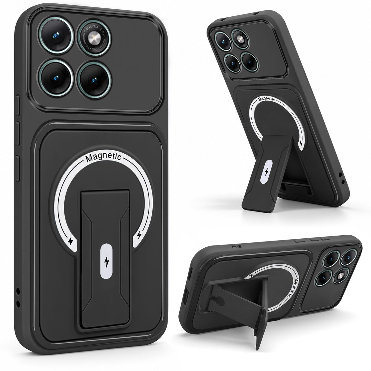 For Motorola Moto Edge 70 Fusion Back Case Cover Metallic (Hybrid Armor Kickstand | MagSafe Compatible | Camera Protection Shockproof)