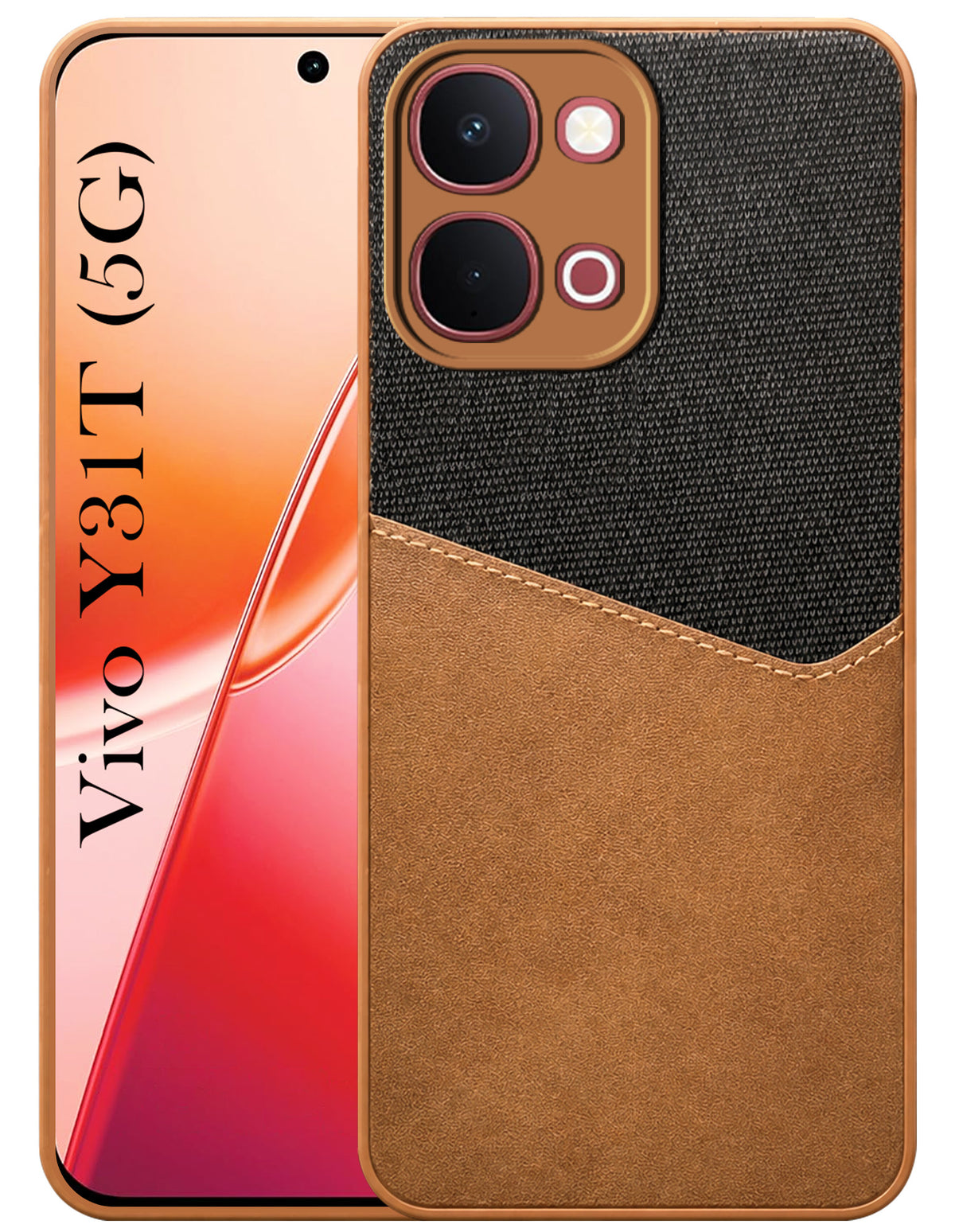 For Vivo Y31T 5G Back Cover Case (Dual PU Leather Stitch | Professional Minimalist | Soft and Flexible)