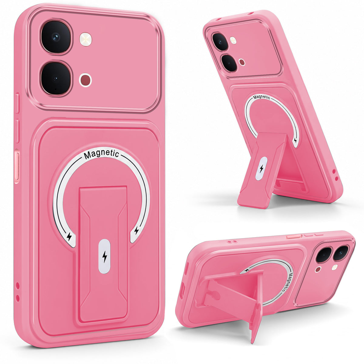 For Vivo Y31T 5G Back Case Cover Metallic (Hybrid Armor Kickstand | MagSafe Compatible | Camera Protection Shockproof)