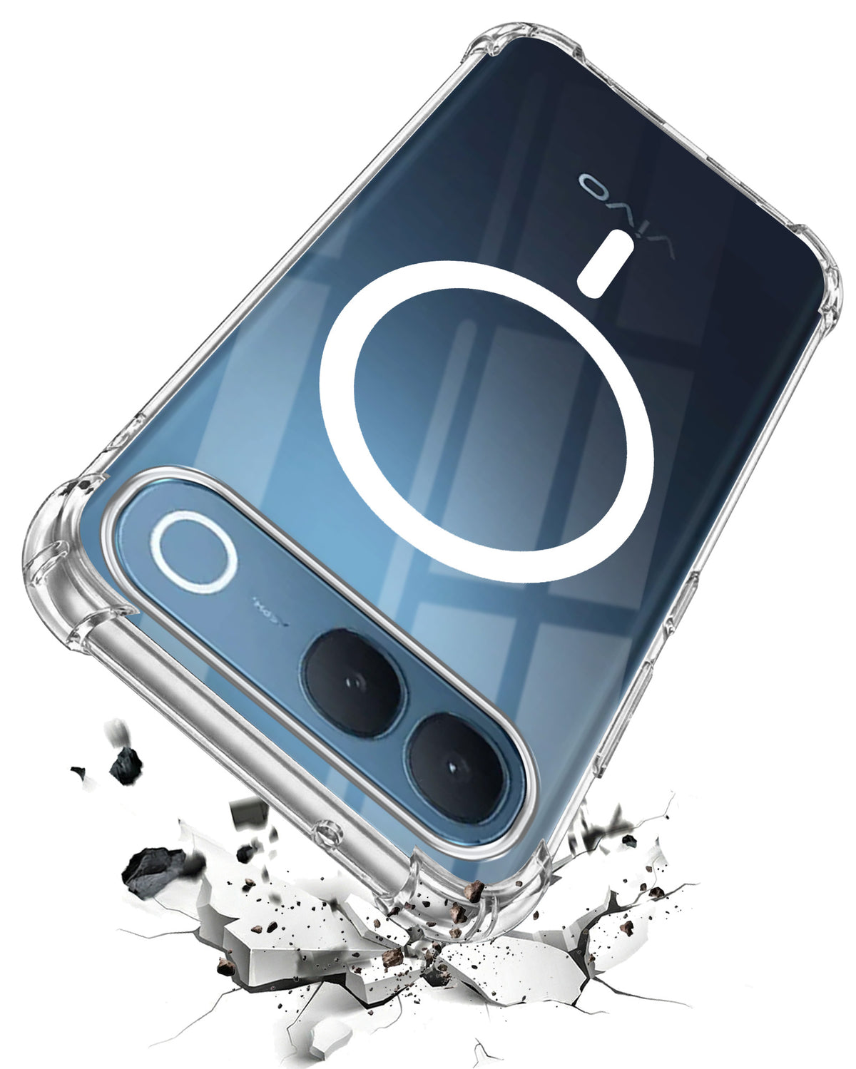 For Vivo S2 5G Back Cover Shockproof Crystal-Clear (Magsafe Wireless Support | Drop & Camera Protection | Hard Polycarbonate)