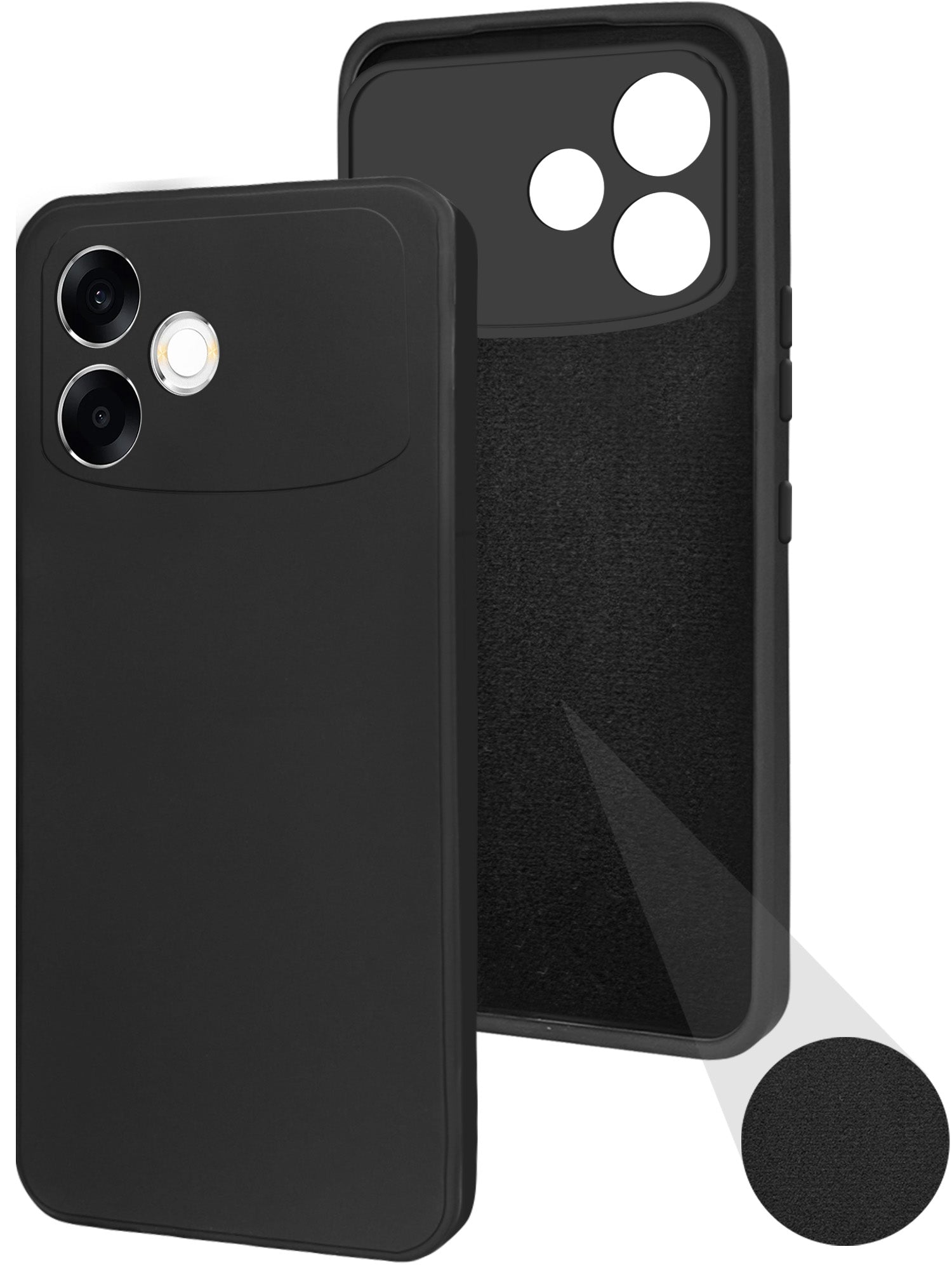 For Oppo F33 Pro 5G Back Cover Case (Matte Finish Silicone with Inside Fiber cloth)