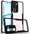 For Realme 16x Back Cover Case Hybrid (Shockproof with Polycarbonate Clear Panel | Professional Black)