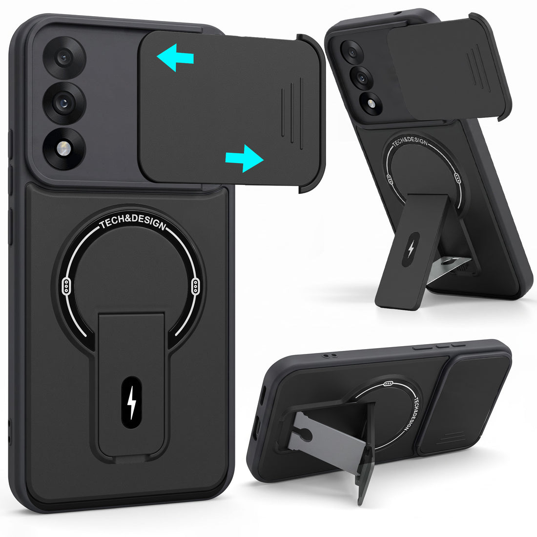 For Oneplus Nord 5 Back Case Cover Metallic (Hybrid Armor Kickstand | Sliding Shutter Camera Protection | MagSafe Compatible)