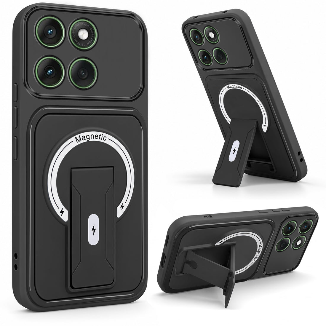 For Motorola Moto Edge 60 Back Case Cover Metallic (Hybrid Armor Kickstand | MagSafe Compatible | Camera Protection Shockproof)
