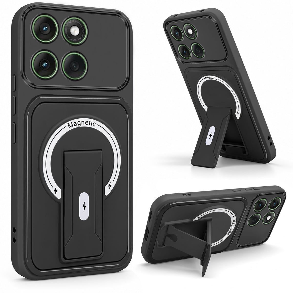 For Motorola Moto Edge 60 Back Case Cover Metallic (Hybrid Armor Kickstand | MagSafe Compatible | Camera Protection Shockproof)