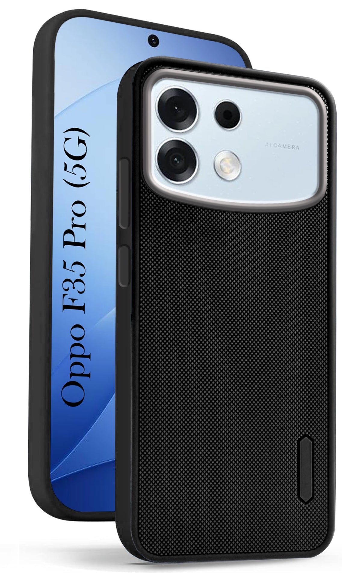 For Oppo F35 Pro 5G Back Cover Case Rubberised (Textured Grip Design| Micro-Fiber Cloth Inside | Slim and Light Weight | Soft Touch and Feel)
