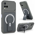 For Vivo Y21e | Vivo Y21A | Vivo Y32 Back Case Cover Metallic (Hybrid Armor Kickstand | MagSafe Compatible | Camera Protection Shockproof)