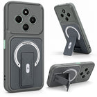 For Poco C75 | Poco M7 Back Case Cover Metallic (Hybrid Armor Kickstand | MagSafe Compatible | Camera Protection Shockproof)