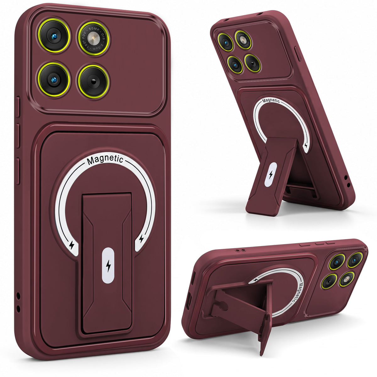For Motorola Moto Edge 70 Back Case Cover Metallic (Hybrid Armor Kickstand | MagSafe Compatible | Camera Protection Shockproof)