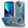For Apple iPhone 13 Back Cover Case Crystal (Lifetime Anti Yellow | Magnetic Ring Stand | Camera Lens Protection | MagSafe Compatible)