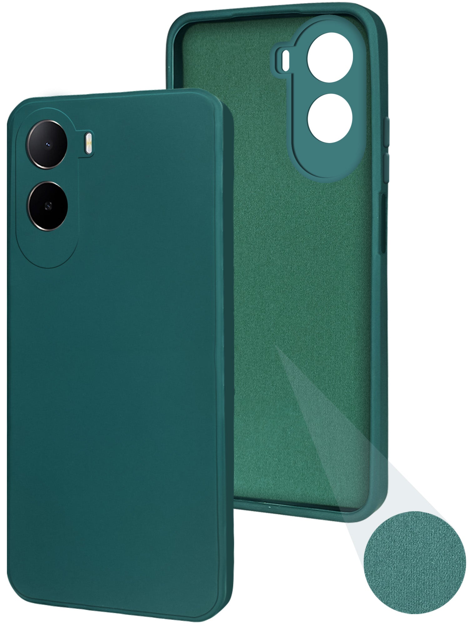 For Poco C81 Back Cover Case (Matte Finish Silicone with Inside Fiber cloth)