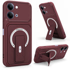 For Vivo Y05 4G | Vivo T5 Lite 5G Back Case Cover Metallic (Hybrid Armor Kickstand | MagSafe Compatible | Camera Protection Shockproof)