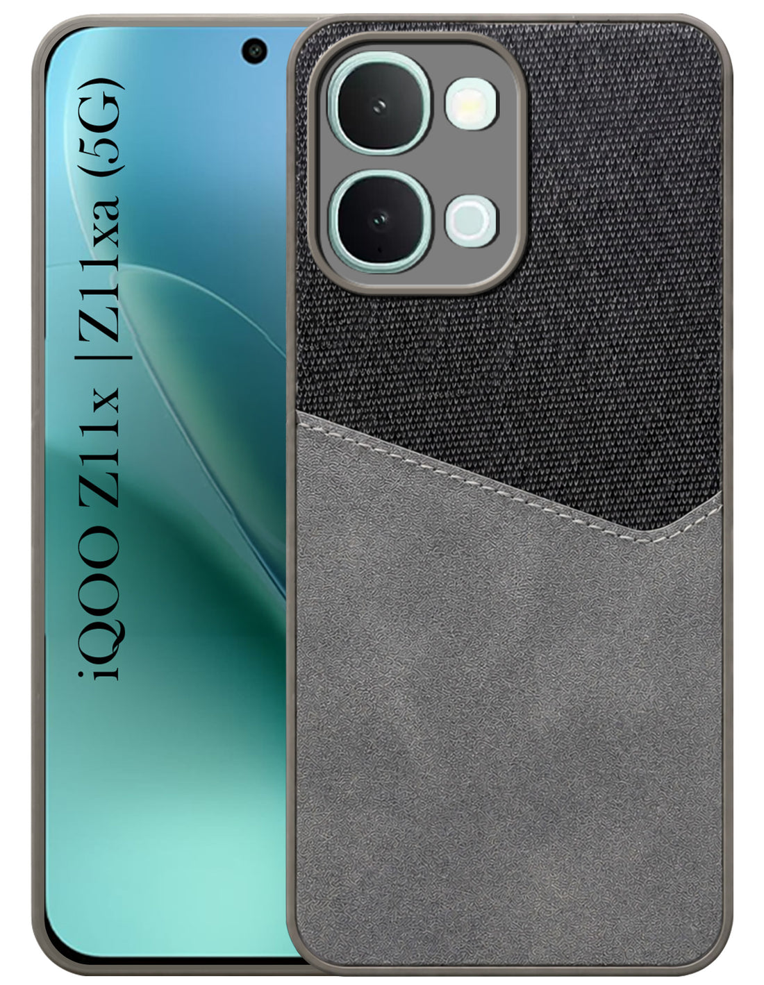 For Vivo iQOO Z11x Back Cover Case (Dual PU Leather Stitch | Professional Minimalist | Soft and Flexible)
