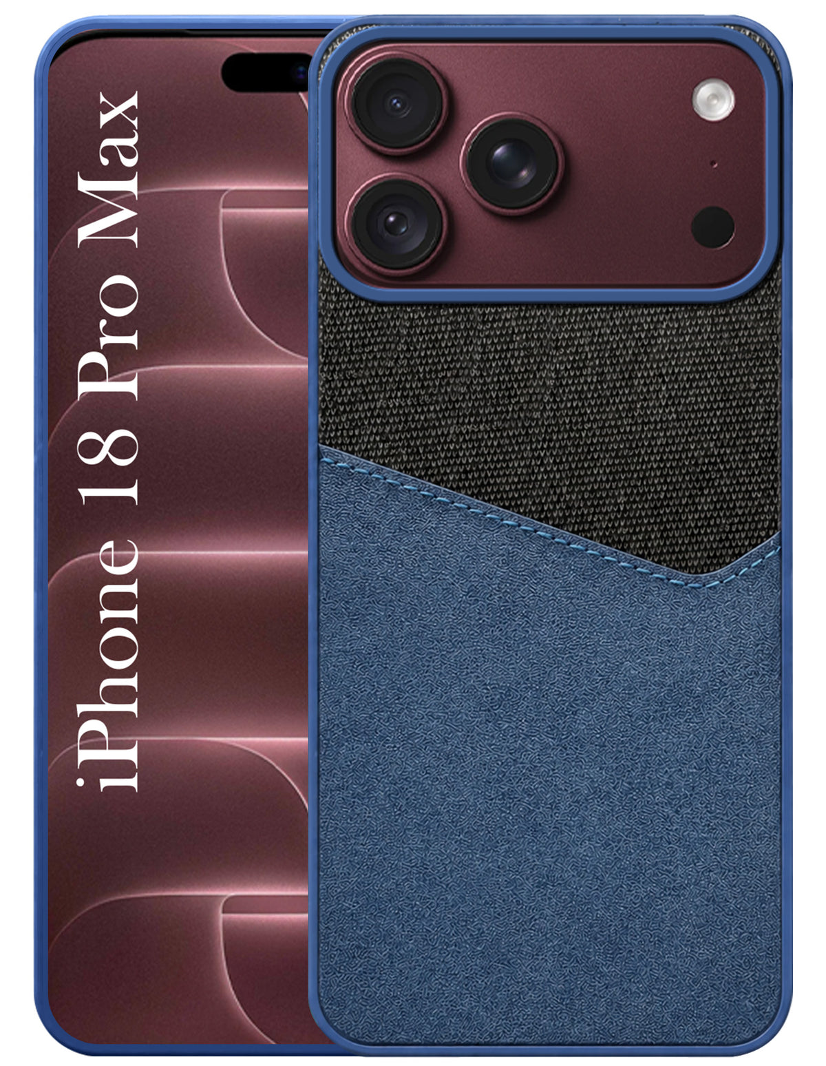 For Apple iPhone 18 Pro Max Back Cover Case (Dual PU Leather Stitch | Professional Minimalist | Soft and Flexible)