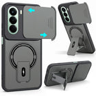 For OnePlus Nord CE 6 Lite Back Case Cover Metallic (Hybrid Armor Kickstand | Sliding Shutter Camera Protection | MagSafe Compatible)