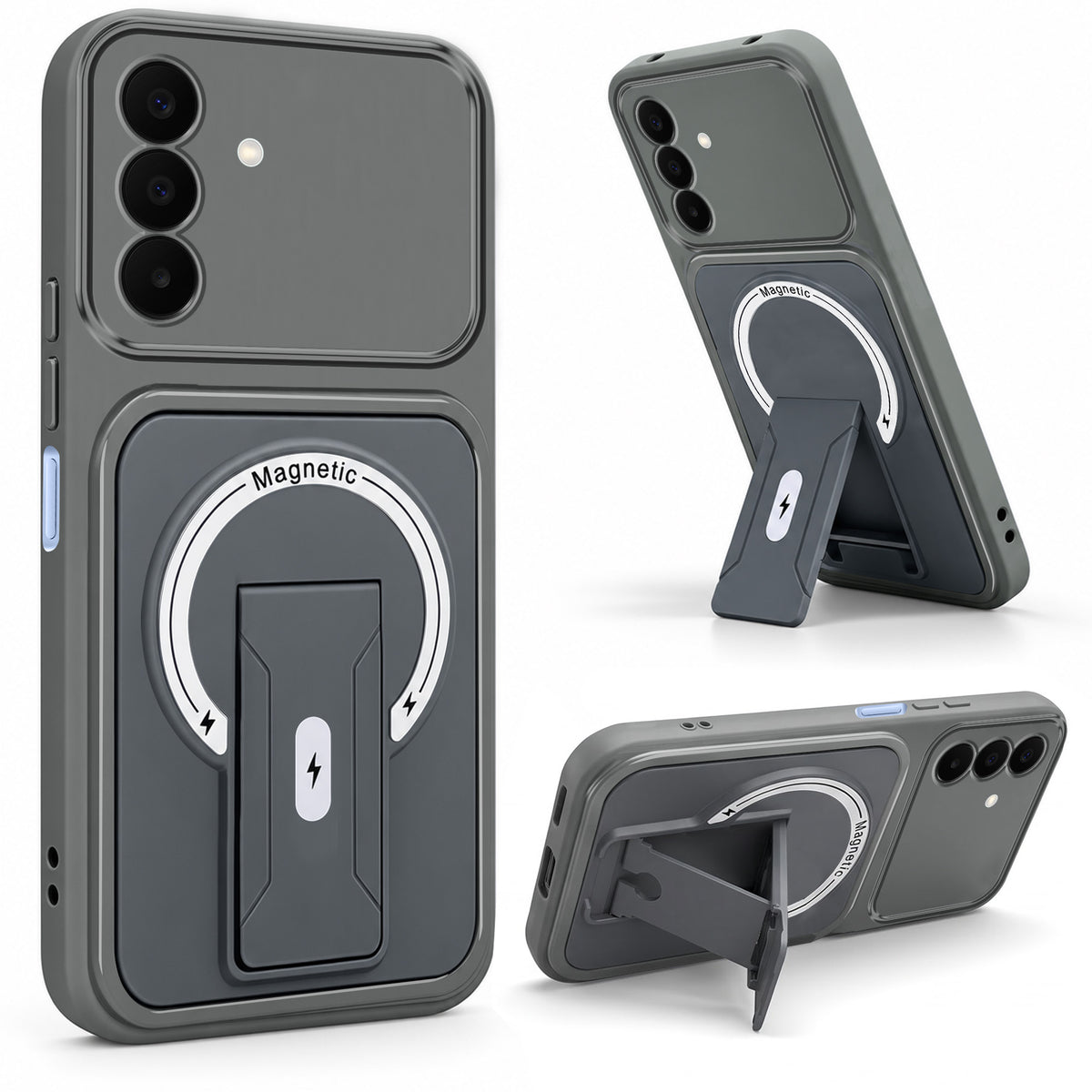 For Samsung Galaxy A27 5G | Galaxy M47 5G Back Case Cover Metallic (Hybrid Armor Kickstand | MagSafe Compatible | Camera Protection Shockproof)