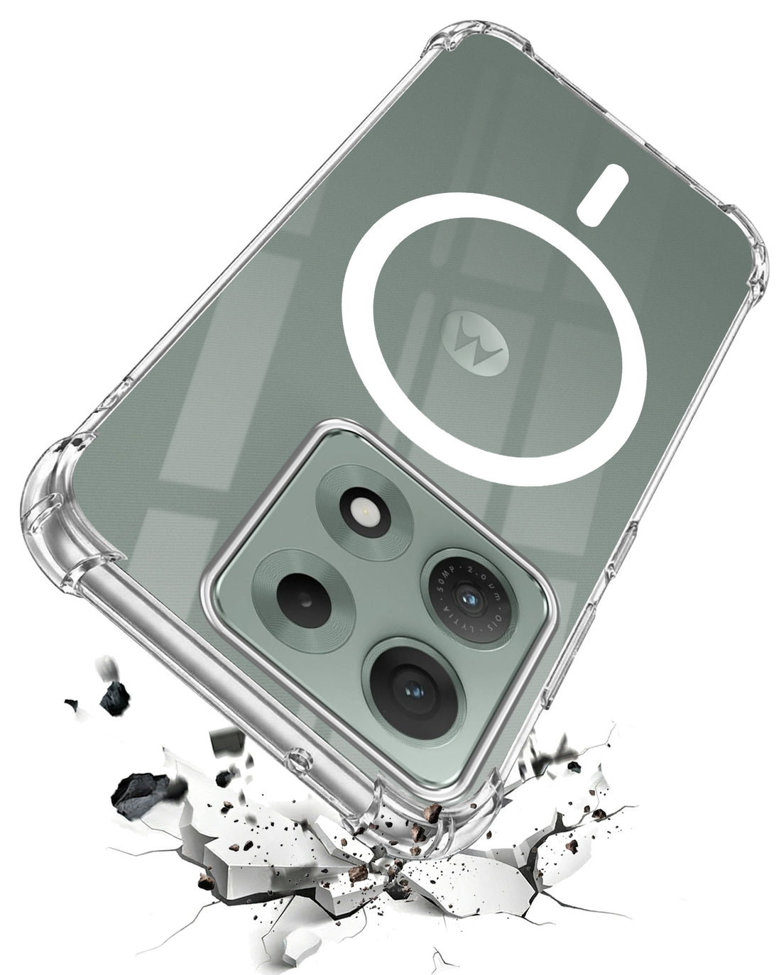 For Motorola Moto Edge 70 Max Back Cover Shockproof Crystal-Clear (Magsafe Wireless Support | Drop & Camera Protection | Hard Polycarbonate)