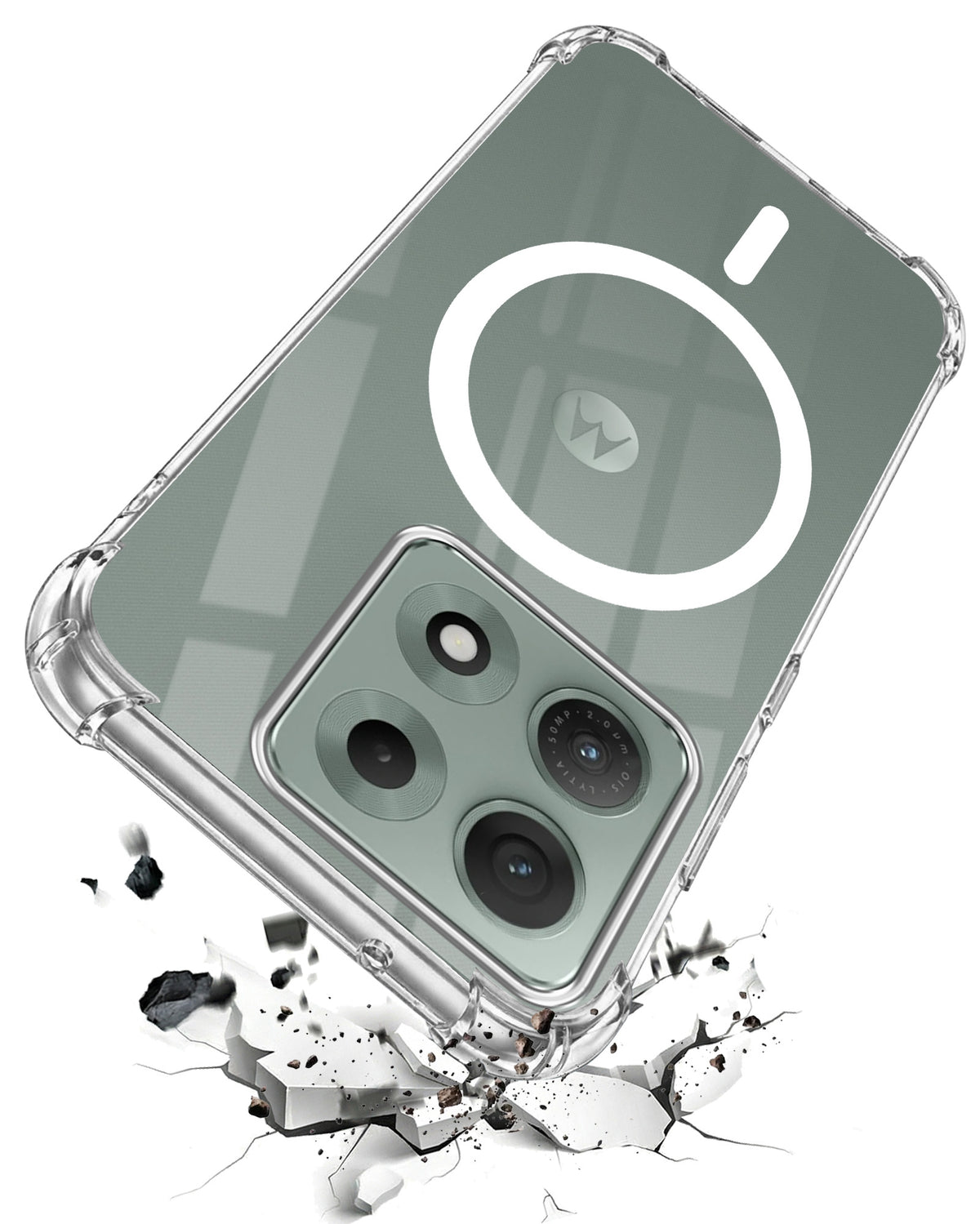 For Motorola Moto Edge 70 Max Back Cover Shockproof Crystal-Clear (Magsafe Wireless Support | Drop & Camera Protection | Hard Polycarbonate)