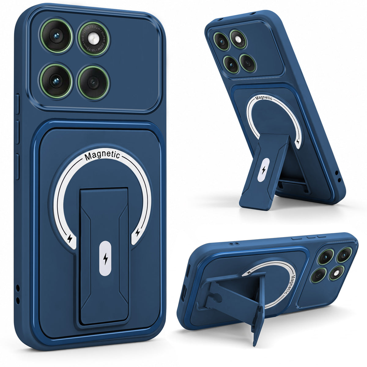 For Motorola Moto Edge 60 Back Case Cover Metallic (Hybrid Armor Kickstand | MagSafe Compatible | Camera Protection Shockproof)