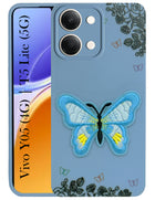 For Vivo Y05 (4G) | Vivo T5 Lite (5G) Back Cover Case (Soft Butterfly Embroidery | Women Teen Girls | Camera Protection| Matte Silicone)
