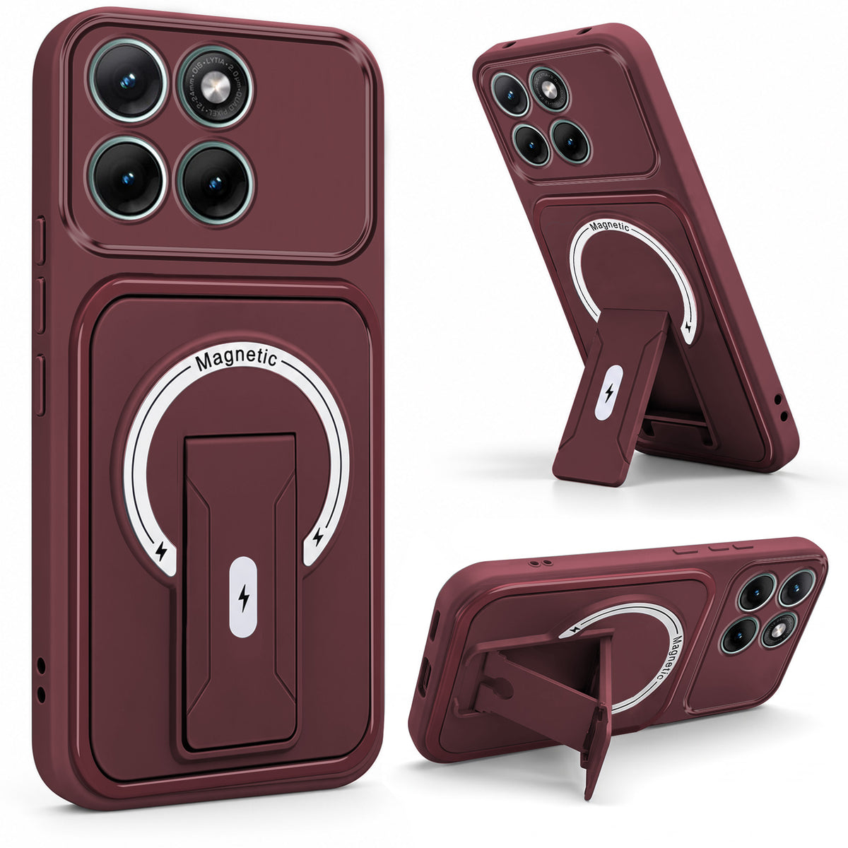 For Motorola Moto Edge 70 Fusion Back Case Cover Metallic (Hybrid Armor Kickstand | MagSafe Compatible | Camera Protection Shockproof)