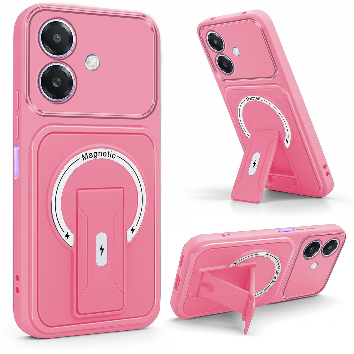 For Oppo A3X (4G/5G) | Oppo A3 5G Back Case Cover Metallic (Hybrid Armor Kickstand | MagSafe Compatible | Camera Protection Shockproof)